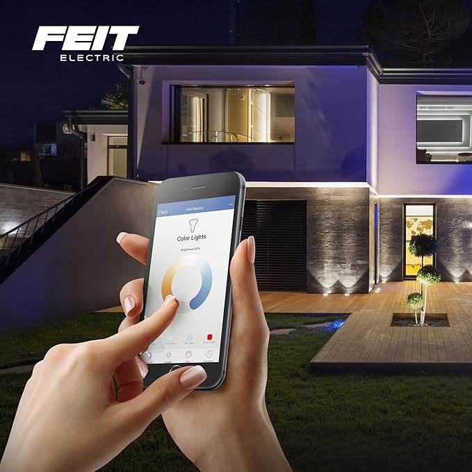 Feit Electric Smart Recessed Downlights, 5/6-Inch, 75W Equivalent, Color-Changing & Tunable White, 1000 Lumens, Dimmable, Compatible with Alexa/Google Assistant, LEDR6/RGBW/AG/3, 3 Pack