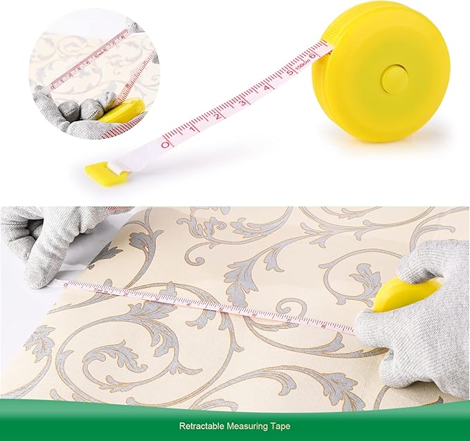 FOSHIO Wallpaper Kit, Including Wallpaper Smoothing Tool, Card Squeegee, Seam Roller, Wrapping Paper Cutter Exacto Knife, Mesureing Tape, Wallpaper Tools for Peel and Stick Window Film Application Kit