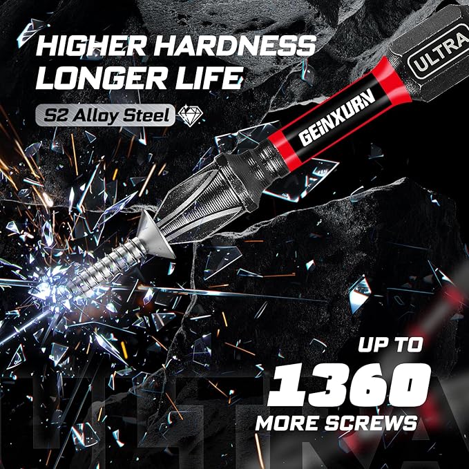 29Pieces Impact Screwdriver Bits Set, Magnetic S2 Steel 1”/2” Phillips/Square/Torx/Slotted Bits Tips,Impact Bit Holder and Nut Driver and Socket Adapter Set with Pink Storage Box Case