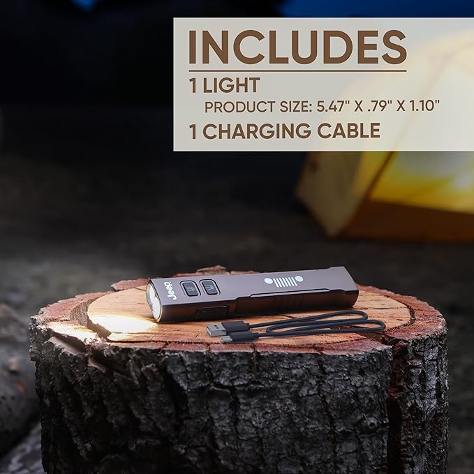 Energizer Jeep Sleek Metal Rechargeable LED Mini Flashlight, 1,250 Lumens, Conveniently Small EDC Flashlight with Portable Design and Durable Metal Construction