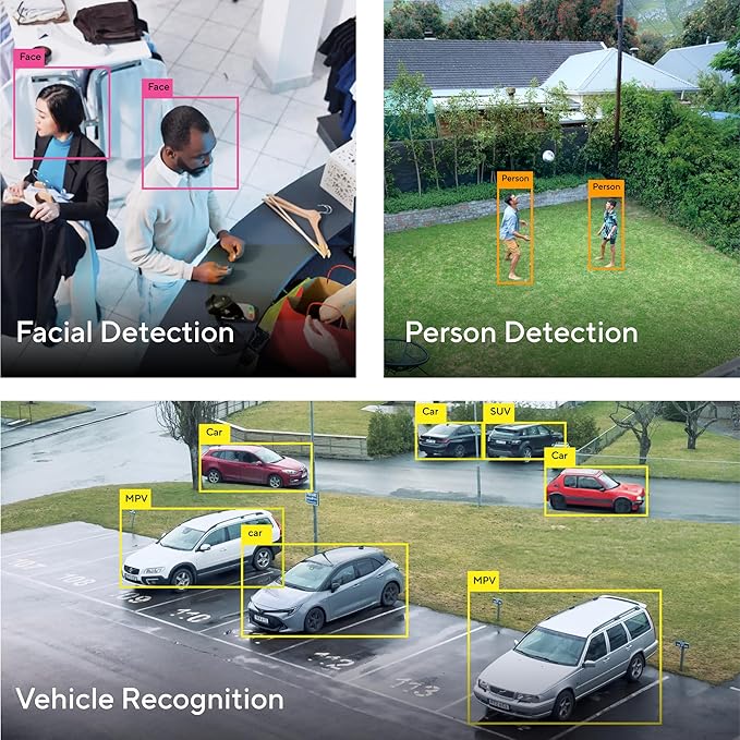 IQ 4K UHD Wired AI Security Camera – 160° Wide Angle, Free 7‑Day Cloud Storage, Dual PoE/Wi‑Fi Connectivity, Person/Vehicle/Face Detection, Two‑Way Audio & Spotlight