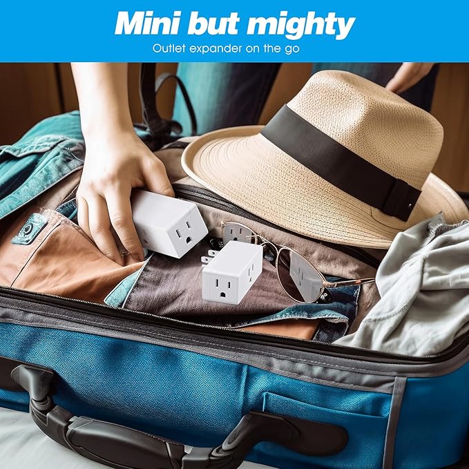 Multi Plug Outlet Extender 1pack, Multiple Outlet Splitter, 3 Outlet Grounding Wall Adapter, Multi Plug Wall Outlet, Multiple Plugs in One Outlet, Cruise Essentials, Electrical Wall Outlet Splitter