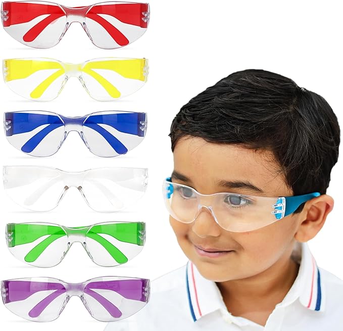 BISON LIFE Kids Safety Glasses, Bulk Kids Protective Glasses ANSI Z87.1 Safety Glasses for Kids, Science Safety Goggles Pack