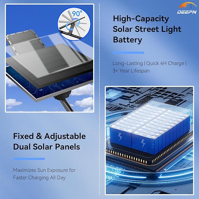 Solar Lights Outdoor 7000W, Solar Street Light IP67 Waterproof Dusk to Dawn 300000 Lumens LED Security Flood Lights with Motion Sensor and Remote Control, 2 Pack