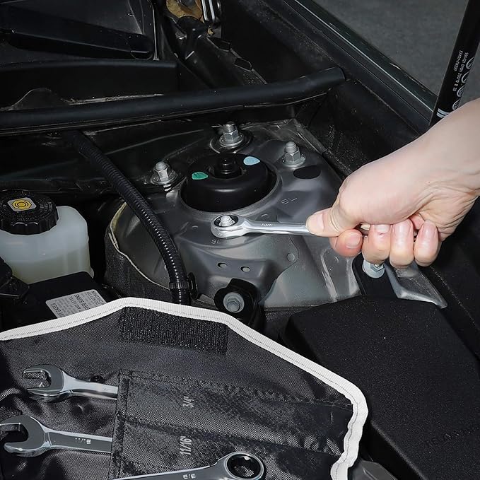 DURATECH Ratcheting Wrench Set, Combination Wrench Set, SAE, 8-piece, 5/16" to 3/4", CR-V Steel, with Pouch