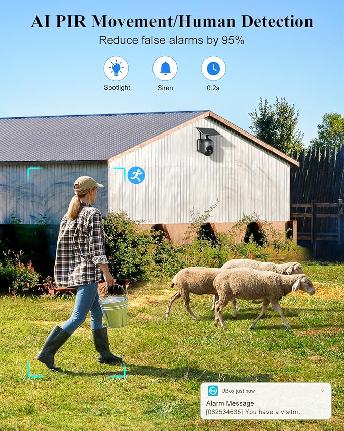 Xega 4G 【12X Hybrid Zoom】 Cellular Security Camera Outdoor with 【Dual Lens】, 2K Solar Wireless PTZ Outdoor Surveillance Camera,Smart PIR Human/Motion Detection, Two Way Talk, Built-in SIM Card, IP66