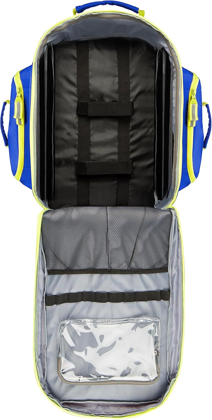Scherber Fully-Stocked Premium First Responder Backpack | EMT/EMS Medic Trauma, Bleeding & Oxygen Medical Kit | CAT Tourniquet, QuikClot 4x4, HyFin Chest Seal & 250+ First Aid Supplies - Blue