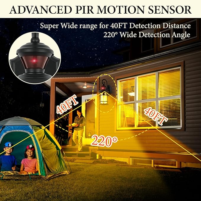 Porch Lights Outdoor Motion Sensor Outdoor Wall Lights Anti-Rust Aluminum, Exterior Lighting Fixtures Motion Sensor Porch Light Fixture for House Outside Patio