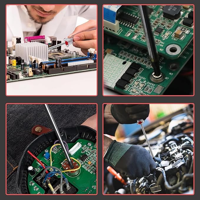 T30 Torx Security Screwdriver with Magnetic Tip Plastic Grip, Torx Screwdriver for Computer Repairing, Home Appliances(Red, 185mm/ 7.3")