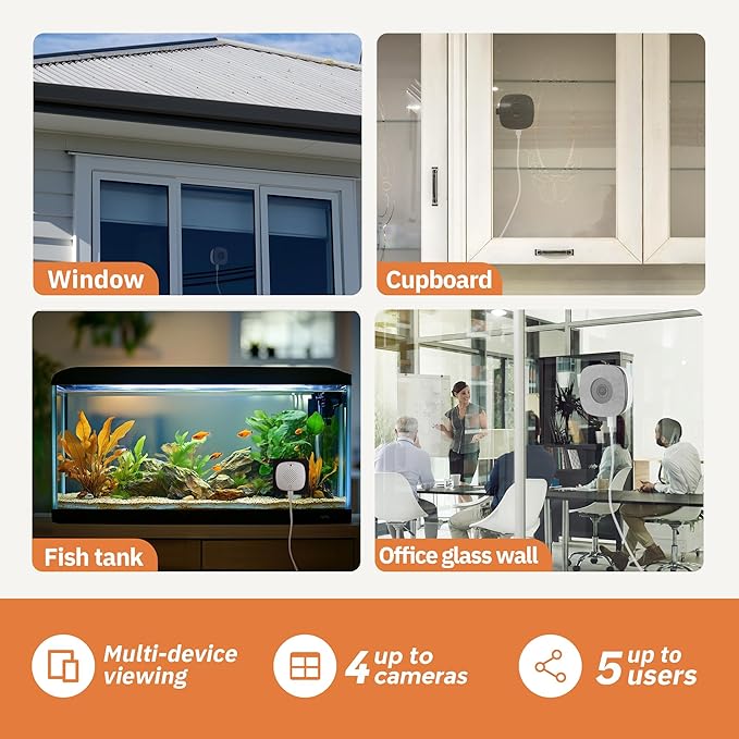 3MP 2K Window Camera,2.4GHz&5GHz WiFi Indoor Cameras for Home Security 2 Pack with ChroMax Al Color Night Vision,Person & Motion Detection,24/7 Recording,Easy&Quick Install