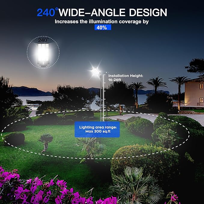 Solar Street Lights Outdoor - 8000K Commercial Parking Lot Lights Dusk to Dawn, Waterproof Solar Security Flood Lights with Motion Sensor and Remote for Yard, Garage, Driveway