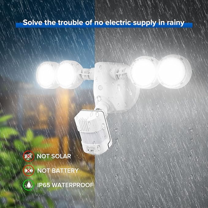 SANSI 40W 5000 LM LED Motion Sensor Outdoor Lights 5000K Daylight Super Bright, Dusk to Dawn, Bright Security Lights for Garage, Yard, IP65 Waterproof, ETL Listed