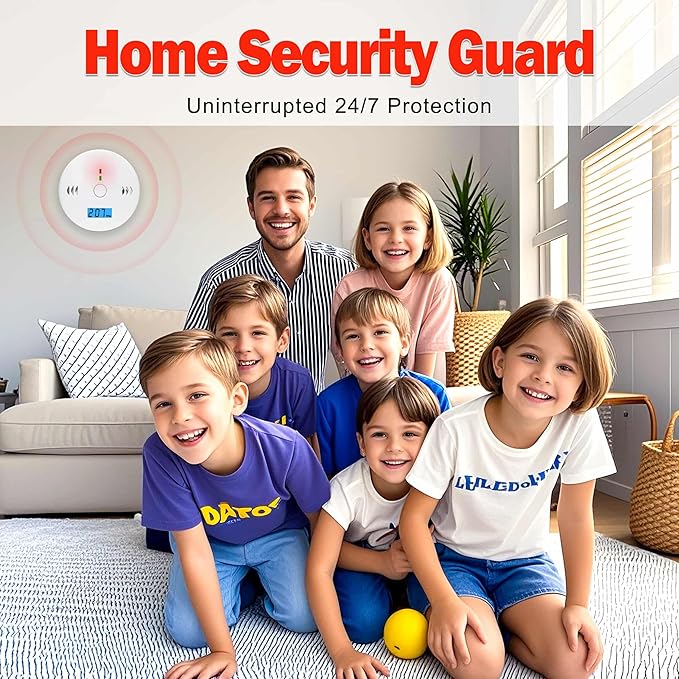 3 Pack Carbon Monoxide detectors,co Detector,Carbon Monoxide Alarm,co2 Detector Battery Powered with LCD Display,Carbon Monoxide Detector,UL2034 Standards,for Home