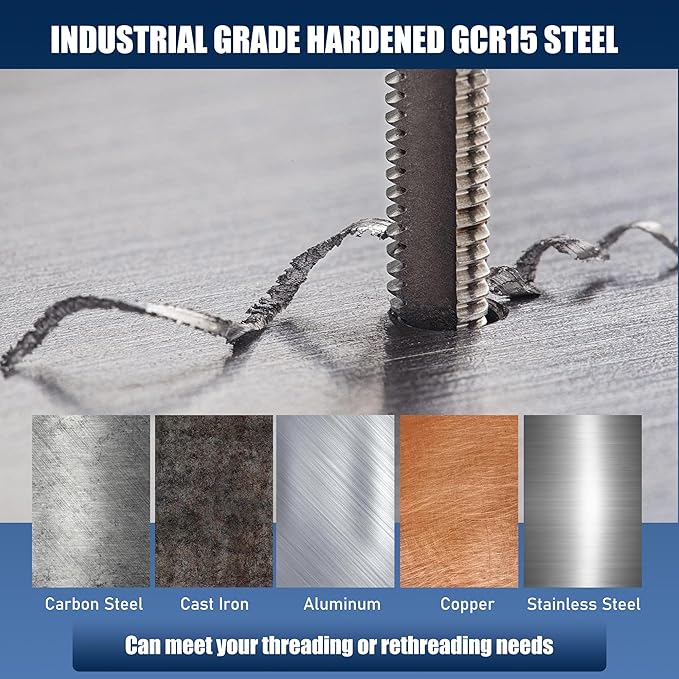 84pc Tap and Die Set in SAE & Metric Sizes, Standard Tap Set and Die Tool Set for Threading and Rethreading Internal and External Threads, M3-M12 Thread Repair Kit