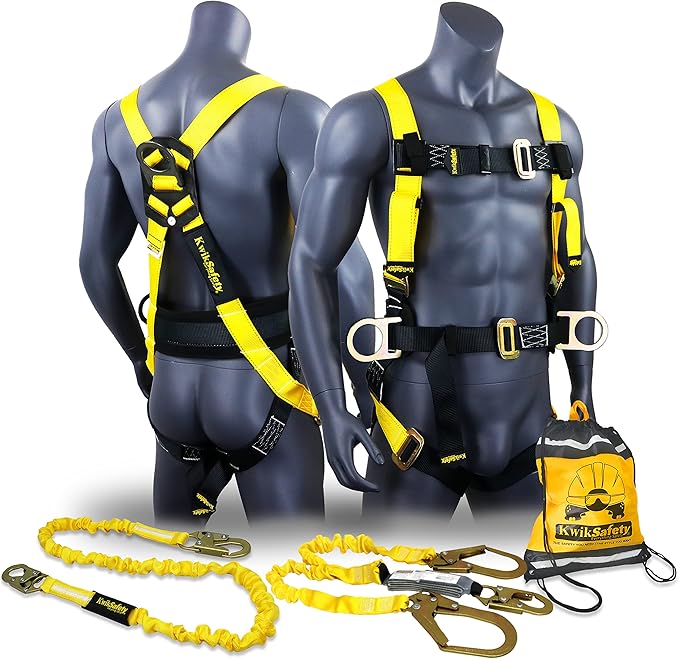 KwikSafety - Charlotte, NC - HURRICANE Ironworker & Tower Safety Harness [3 D-RINGS, BACK SUPPORT] ANSI Tested OSHA Compliant
