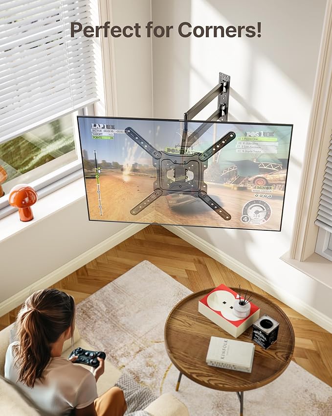 monTEK Long Arm TV Wall Mount for Most 23-65 Inch TVs, 29 Inch Long Extension TV Mount Swivel and Tilt, Full Motion Wall Mount Tv Bracket Fit Max VESA 400 x 400mm, Up to 77 lbs