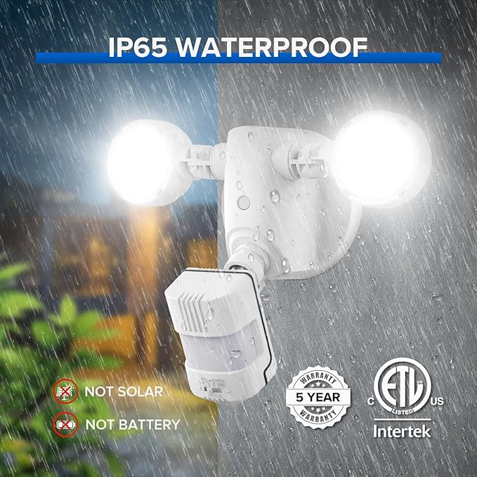 SANSI Upgraded 25W Motion Sensor Outdoor Lights 3000LM Flood Lights Outdoor, 5000K Dusk to Dawn Security Light, 4 Modes, 320°Wide Angle Illumination Super Bright for Garage Yard Patio Wired Not Solar