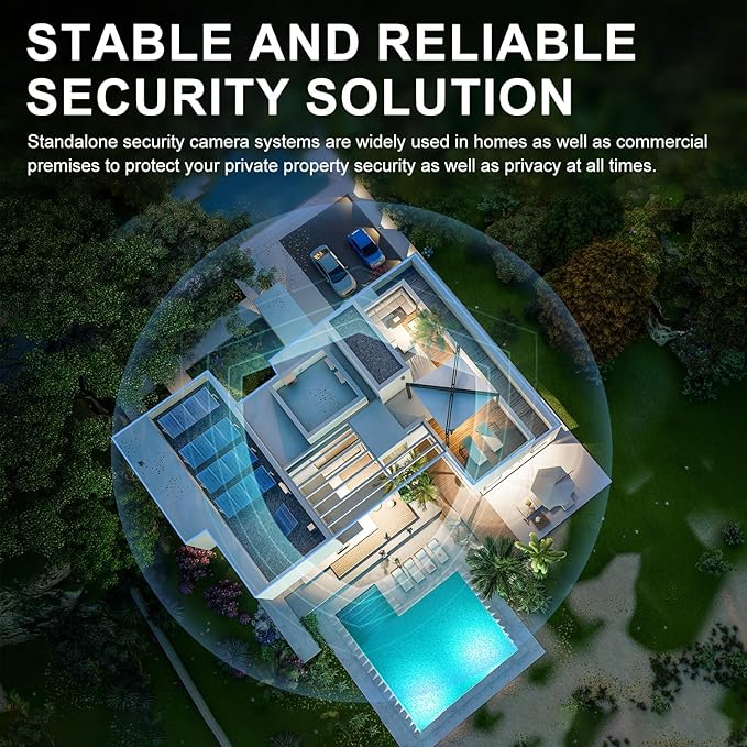 Wireless Security Camera System, 10CH 5MP NVR with 4 3MP Cameras, 1TB HDD, Night Vision, Motion Detection, Indoor/Outdoor Video Surveillance, Free App (3MP-1TB Hard Drive)