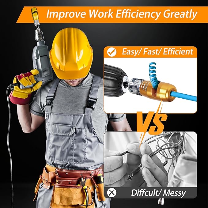 Wire Stripper for Drill, Wire Twister Tool for Drill, 14-12-10-8-6 Gauge drill wire stripper, wire twister, 8 In 1 Professional Electrician Wire Nut Twister for drill Stripping and Twisting Tool, 8pcs