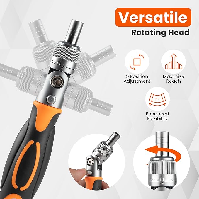 Ratcheting Screwdriver Set -68 in 1 Socket Set & Magnetic Screwdriver Bit Set with Rotatable Ratchet Handles