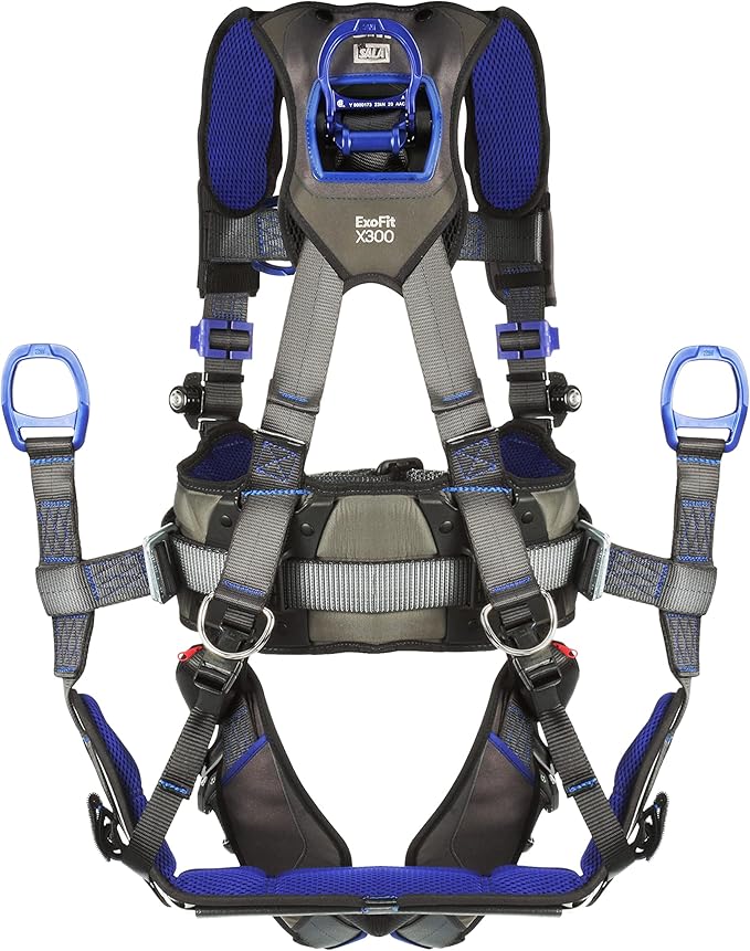 3M 1113194 DBI-SALA ExoFit X300 Comfort Tower Climbing Positioning Suspension Safety Harness, Telecommunications Fall Protection,Back,Front,Hip D-Rings,Auto-Locking Quick Connect Leg,Chest Buckles, 2X
