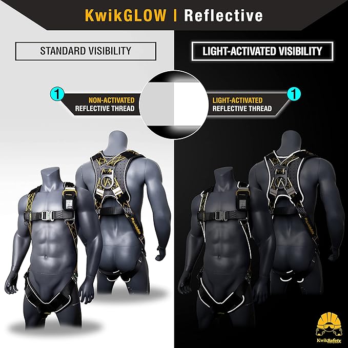 KwikSafety - TORNADO DiamondBACK Full Body Harness [1 D-RING] Premium Safety Harness Fall Protection Kit ANSI OSHA