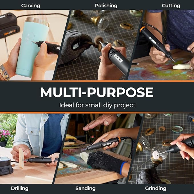 Crafting Tool Combo Kit - Portable Rotary Tool, Wood and Metal Crafter for Sanding, Carving, Drilling, Engraving, 20V Power Share Battery and 53-Piece Accessories Included