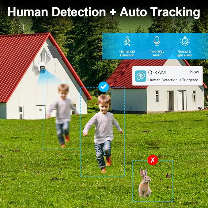 VSTARCAM Solar Camera Outdoor Wireless No Subscription, Dual Cameras, 2K UHD with 10× Zoom, 100% Wire-Free with Battery Powered, 360° Panoramic View, PIR Motion Detection, Siren, 2-Way Audio,IP66