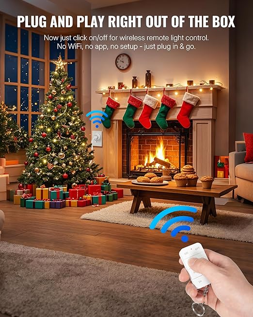 Remote Control Outlet with Timer, WILAWELS Indoor Outlet Timer with Remote, 100FT Wireless Control Range, 15A/1875W, Remote Outlet Switch Countdown Time for Household Appliances W13RC1106
