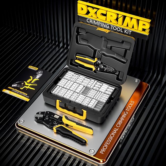 Crimp Tool Connector Kit, with 24 Types JST-PH 2.0mm + JST-XH 2.5mm Connectors Set, Ratcheting Wire Crimper, Crimping Pliers, Wire Crimp Tool 32-20 AWG for Dupont, KF2510, AMP EI-Serie, Molex