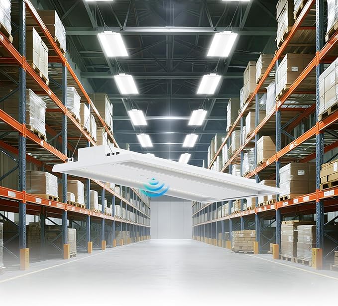 YXL LED Linear High Bay Shop Light 210W, Larger Central Lighting Area, 31500LM, 100-277V, 0-10V, 5000K, Commercial Linear High Bay Led Shop Lights for Warehouse Industrial Garage Workshops, UL