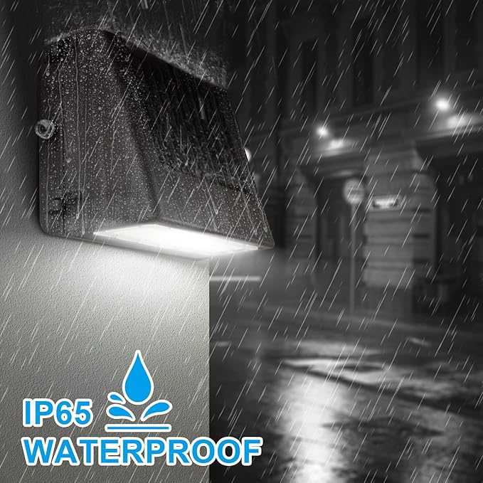 OSTEK 100W Full Cut-Off LED Wall Pack Light with Photocell 11000LM 5000K - Replaces 400 watt Metal halide/HPS, Outdoor Area Full Cutoff Wall Pack led Light Fixture IP65, UL, DLC (watts, 100)