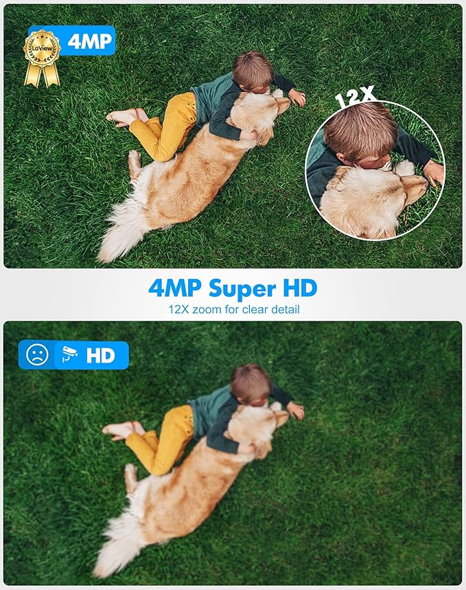 LaView 4MP 4G LTE Cellular Security Camera Outdoor Wired Starlight Color Night Vision,2K Cameras for Home Security AI Human Detection & Auto Tracking, IP65 Outdoor Camera 2-Way Audio, US Cloud