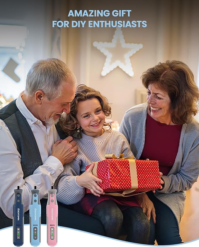 Rotary Tool Kit, Cordless Rotary Tool, 8V Rotary Tool with LED Lights, 5-Speed, 28000RPM, 2.0Ah Battery, 25 Accessories, for Carving, Engraving, Sanding, Polishing, Cutting and Pet Nails