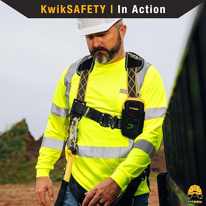 KwikSafety - TORNADO DiamondBACK Full Body Harness [1 D-RING] Premium Safety Harness Fall Protection Kit ANSI OSHA