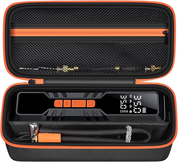 Case Compatible with HIPOM/for Hajomel Tire Inflator Portable Air Compressor, Air Pump Storage Holder Bag for modari/for LICORNE/for LOLSSA/for CYCPLUS and More Electric Bicycle Pump- Box Only