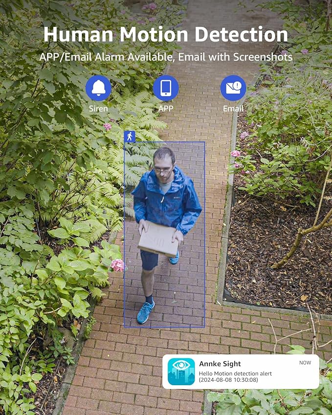 ANNKE Wireless Camera System, 16CH Expandable 4K Security NVR, 8Pcs 3MP Outdoor Cameras, 2-Way Audio, Dual-Band WiFi, Human Detection, IP66 Waterproof, 2TB HDD, Compatible with Alexa, 24/7 Protection