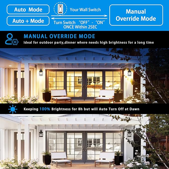 Motion Sensor Outdoor Wall Lights, Advanced Dusk to Dawn Exterior Fixtures Wall Sconce, Porch Light Wall Mount for Outside Patio,Entryway,Garage(Oil Rubbed Bronze)