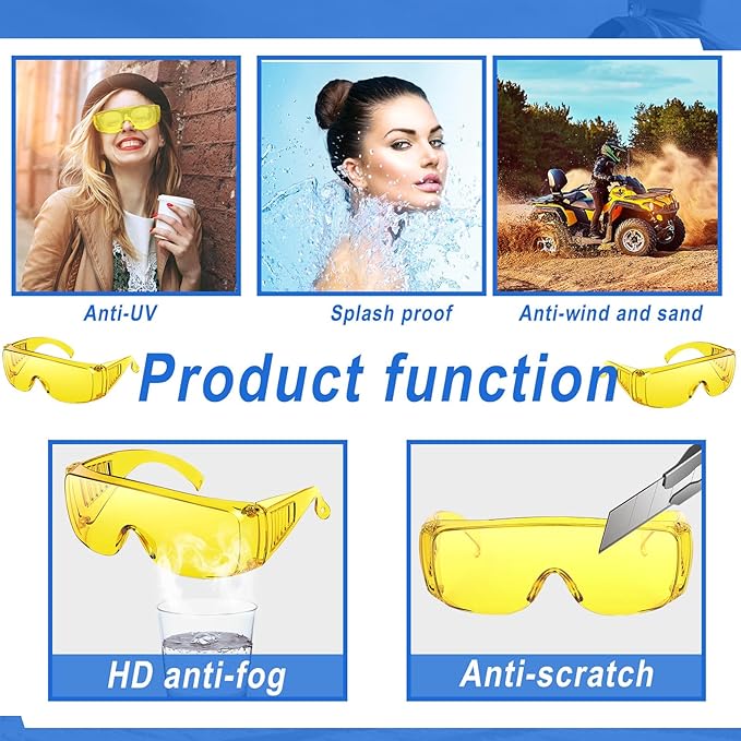 Kanayu Safety Glasses Bulk Protective Goggles Anti Fog Scratch Resistant Eyewear