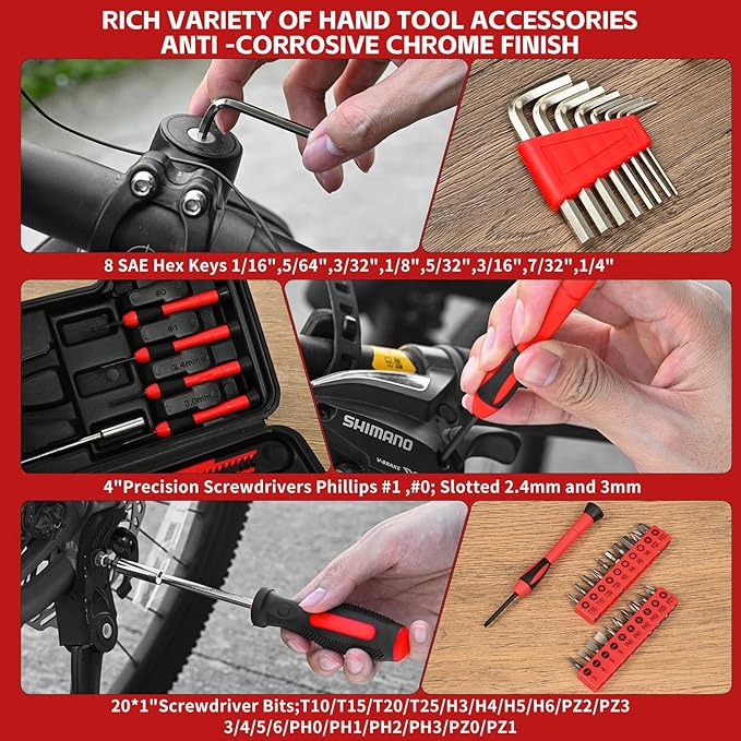 39 Piece Home Tool Kit General Household Hand Tool Set small tool box with Toolbox Storage Case for Everyday Home Repairs, Mini Tool kit for Women (Red)