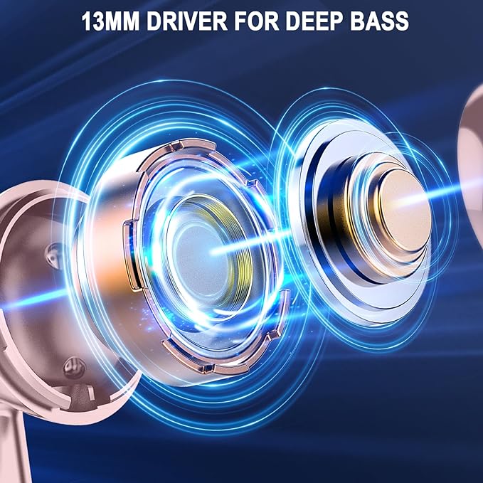 Wireless Earbuds, Bluetooth 5.4 Ear Buds LED Power Display Headphones Bass Stereo, Bluetooth Earbuds in-Ear Noise Cancelling Mic, 40H Playback Mini Case IP7 Waterproof Sports Earphones for Android iOS