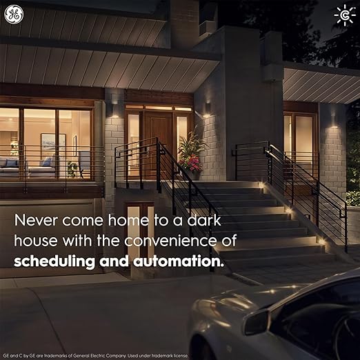 GE CYNC Smart Light Switch On/Off Button Style, No Neutral Wire Required Smart Switch, 2.4 GHz WiFi Works with Amazon Alexa and Google Home, White