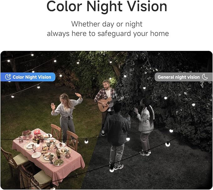 Noorio Dual Lens 2K Security Camera Outdoor, Outside Cameras for Home Security Plug-in, Auto Tracking 360° PTZ, Color Night Vision, 24/7 Recording, 2.4G WiFi Only