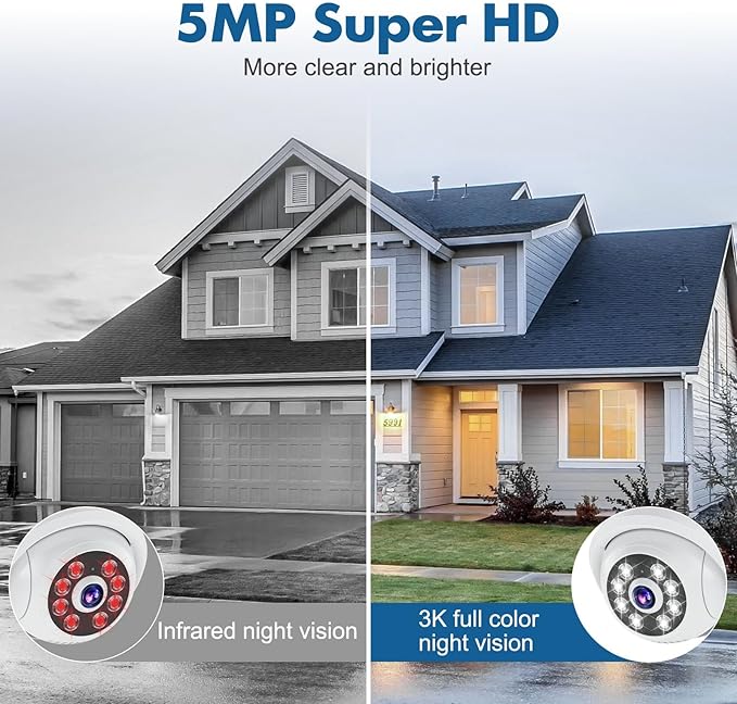 【Wireless Pro, 3K &10CH】5MP Security Cameras Wireless Outdoor with 10.1" LCD Monitor, 4PCS WiFi PTZ Security Cameras with 4K NVR for Home Surveillance,1TB HDD, Auto Track, 2-Way Audio,Motion Alert,5G