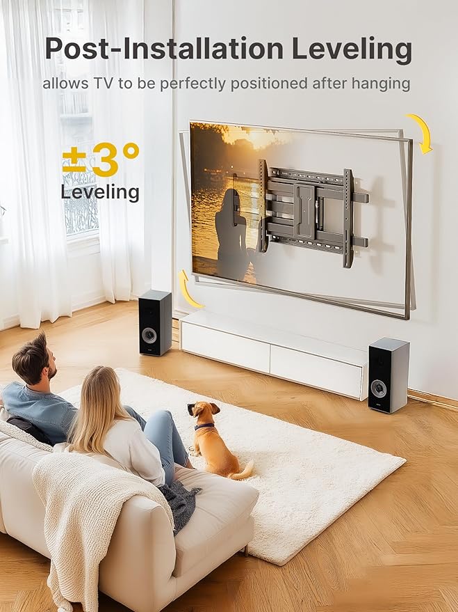 monTEK Long Arm TV Wall Mount for Most 43-80 Inch TVs, 42 Inch Long Extension TV Mount Swivel and Tilt, Full Motion Wall Mount Tv Bracket Fit Max VESA 600 x 400mm, Up to 110 lbs, 16”,18” Studs