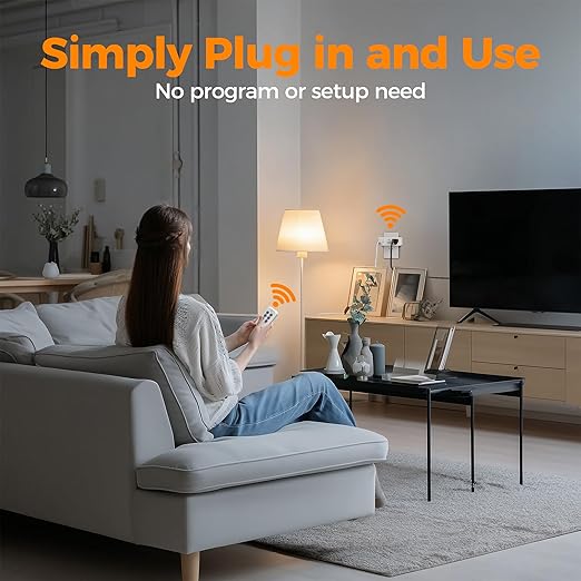 TESSAN Remote Control Outlet Plug, Wireless Light Switch with 2 Independent Sockets, ON/Off Remote Outlet Switch for Indoor Lights, Lamps, Fans, Home Small Appliances, 100 Ft Range,1875W