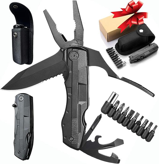 Premium 20-in-1 Folding Multitool Knife & Sheath-Multipurpose Outdoor Pocket Pliers-Fishing Multitool-Tactical,Outdoor,Camping,Hunting Knife-Unique Gifts for Man-Small Gifts For Women/Her