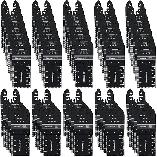 Bionso 60PCS Oscillating Tool Blade Cuts Wood Plastics, Sharp Durable Multitool Blades, Quick Release Multi Tool Blades Kits, Oscillating Saw Blades Fit Dewalt Milwaukee Ryobi Makita Worx Wen Rockwell
