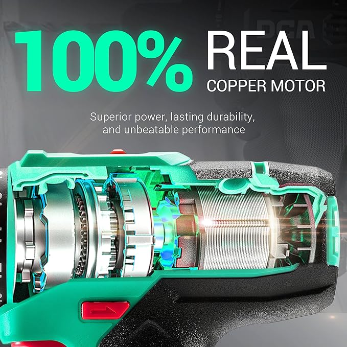 20V Cordless Hammer Drill Set, 354 In-lbs Torque, 1/2" Keyless Chuck, 22500 IPM, 2 Variable Speeds, 18+1+1 Position, Power Impact drill with 14 Drill/Driver Bits for Brick, Metal, Wood ADJZ2035i13