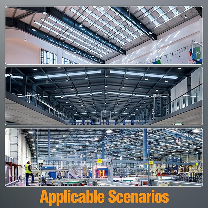 4Pack LED High Bay Light 200W 30000LM Commercial Lighting Products, 100-277V 6000K with Plug, Led Shop Lighting for Garage Barn Gyms Workshop Lighting